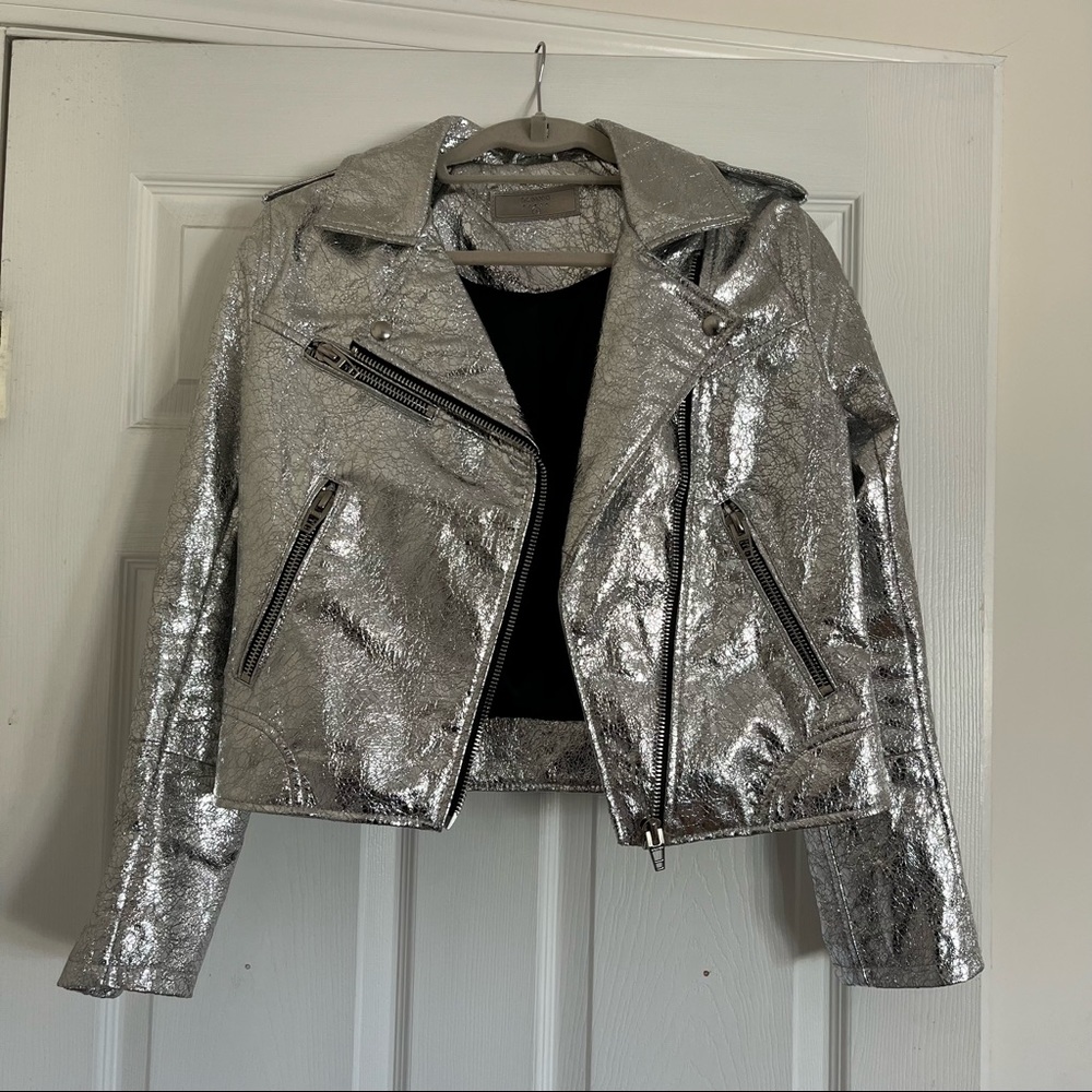 Blank NYC Metallic Jacket | Silver | Sz Small